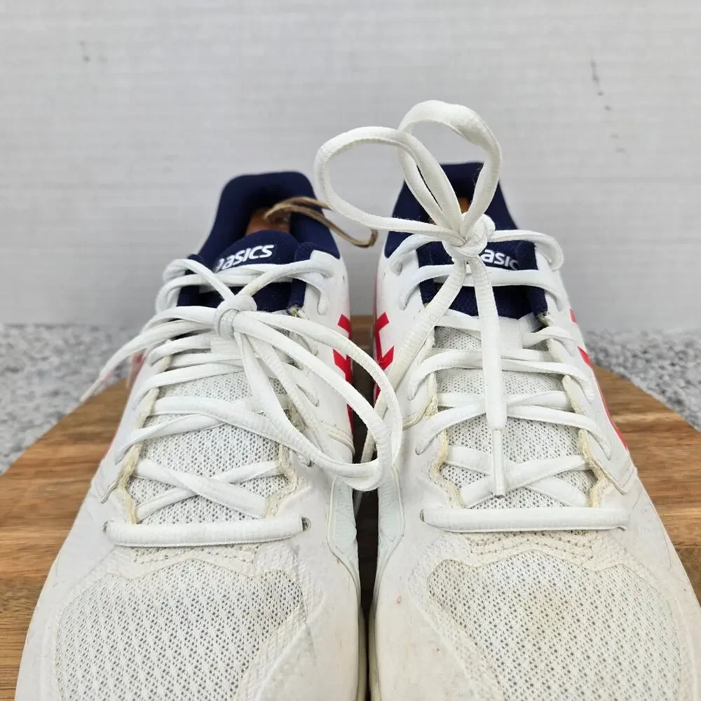 Asics Mens 10.5 Gel-Challenger 13 LE White Classic Red Tennis Racquet Trainer